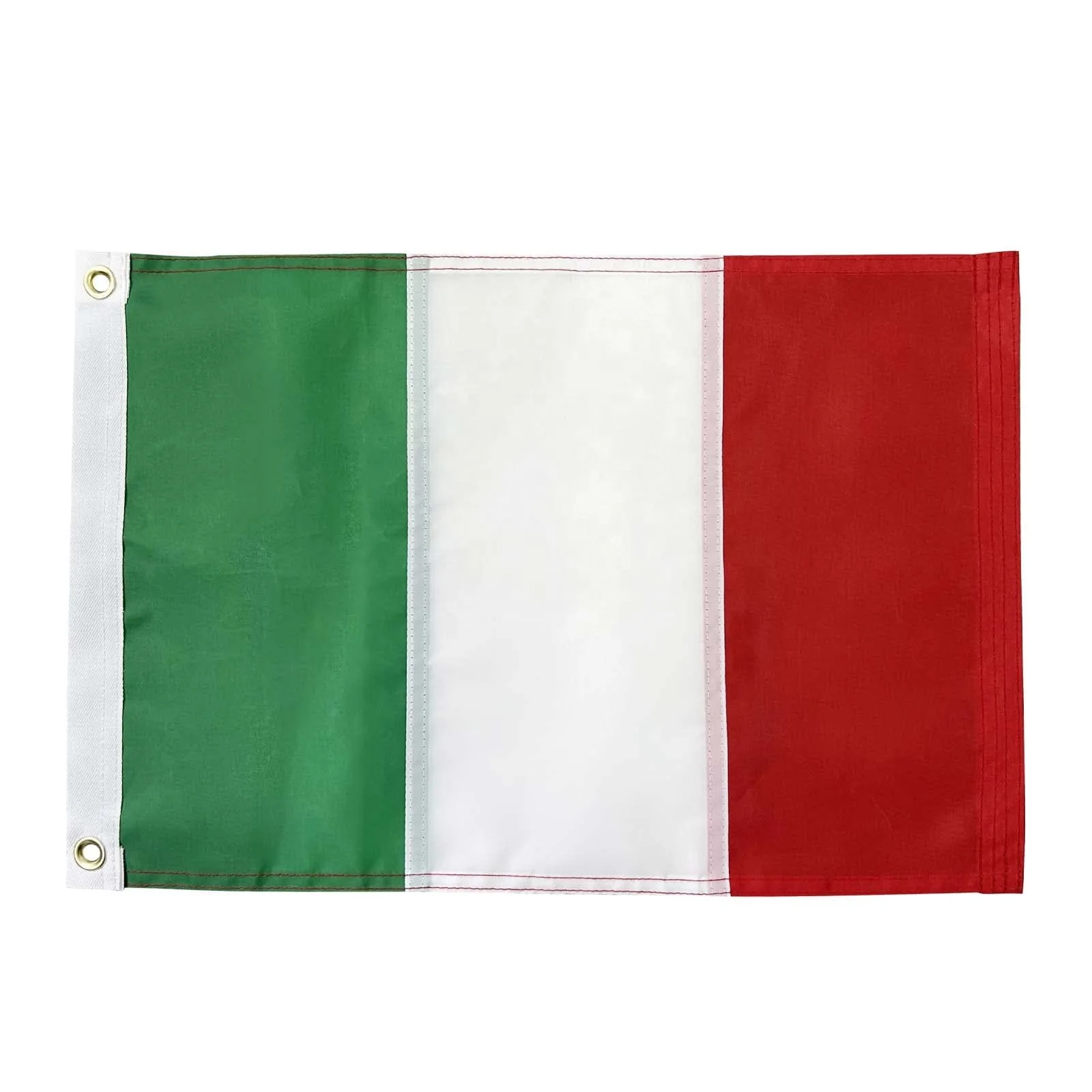 Nice Decoration Polyester National Green White Red Flag 4 Stitch Hemming 12x18 Inch Outdoor Italian Flag With 2 Brass Grommets