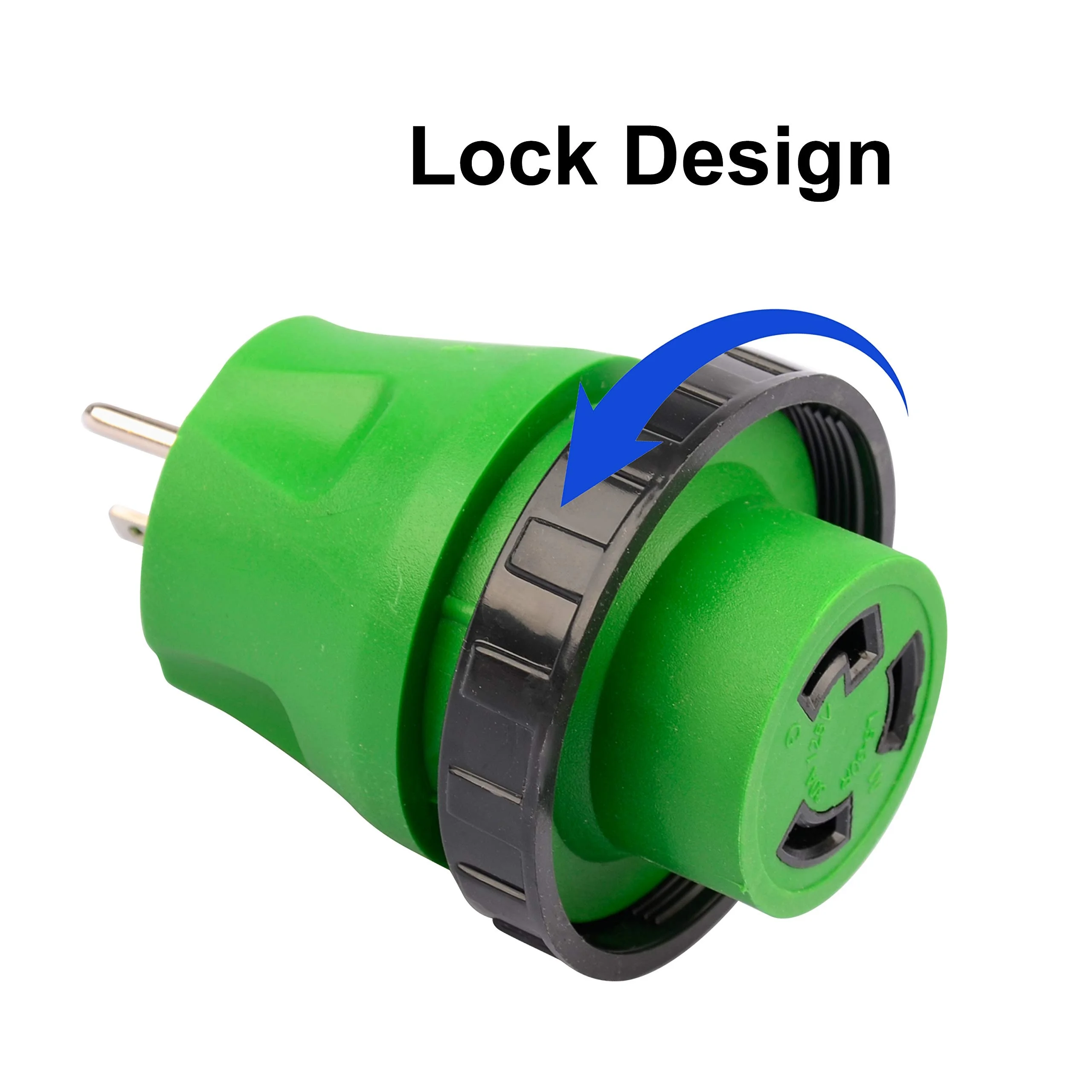 15A Male To 30 Amp Female Twist Adapter RV Locking Power Cord Male to Female Camper Generator Cable Adapter Electrical Converter