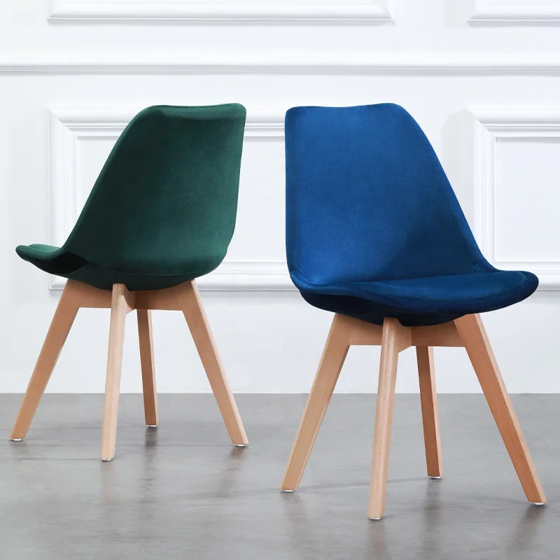 Wholesale dining chair wood leg luxury living room chair furniture modern velvet dining chair