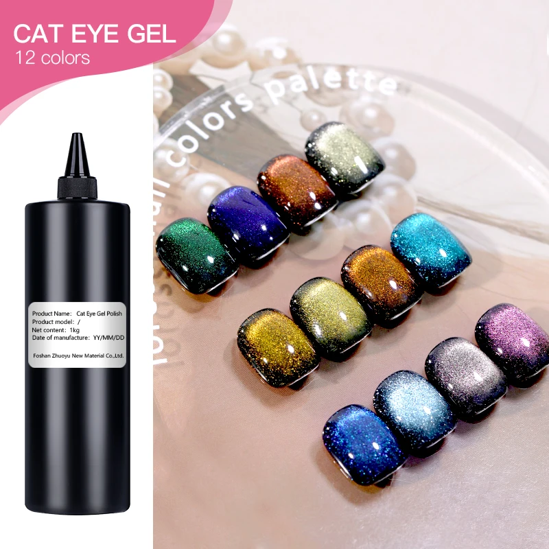 free sample design popular Universal match colors glitter laser rainbow cat eye nail gel polish pigment OEM private label