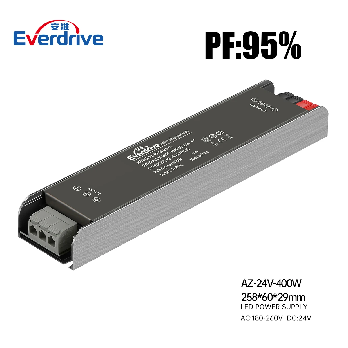 High PF Led Strip Light Driver 400W Power Supply Full Power DC 12V 24V  IP20 With 5 Years Warranty