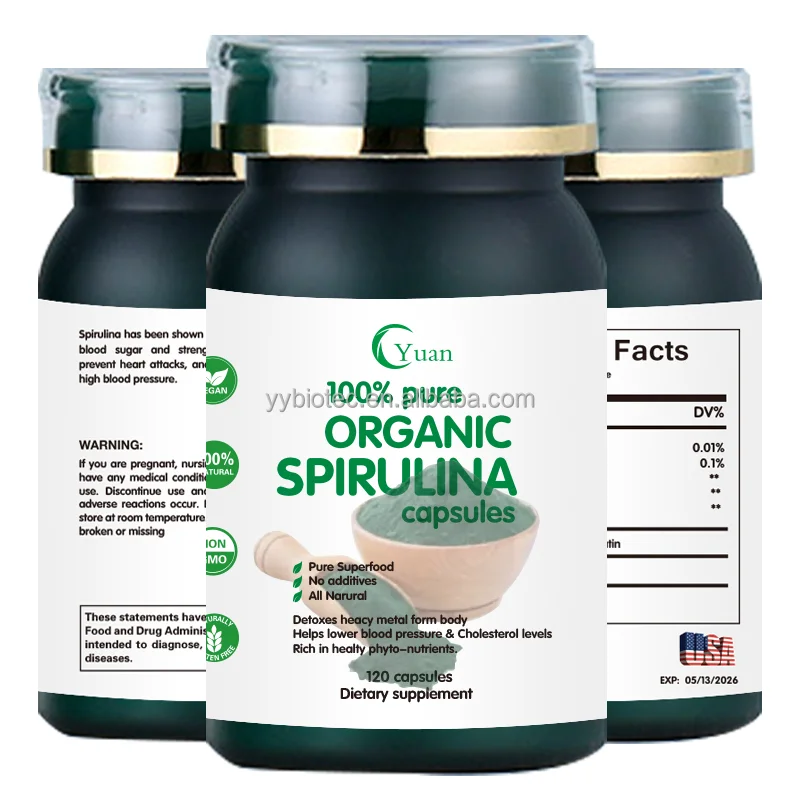 Private label High Quality Supply Organic Spirulina Capsule for Regulation of Blood System