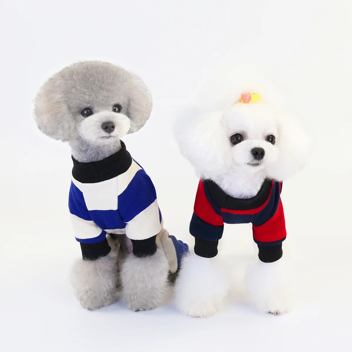Dog clothes Fall new stripe home wear fleeced four-legged clothes for wholesale