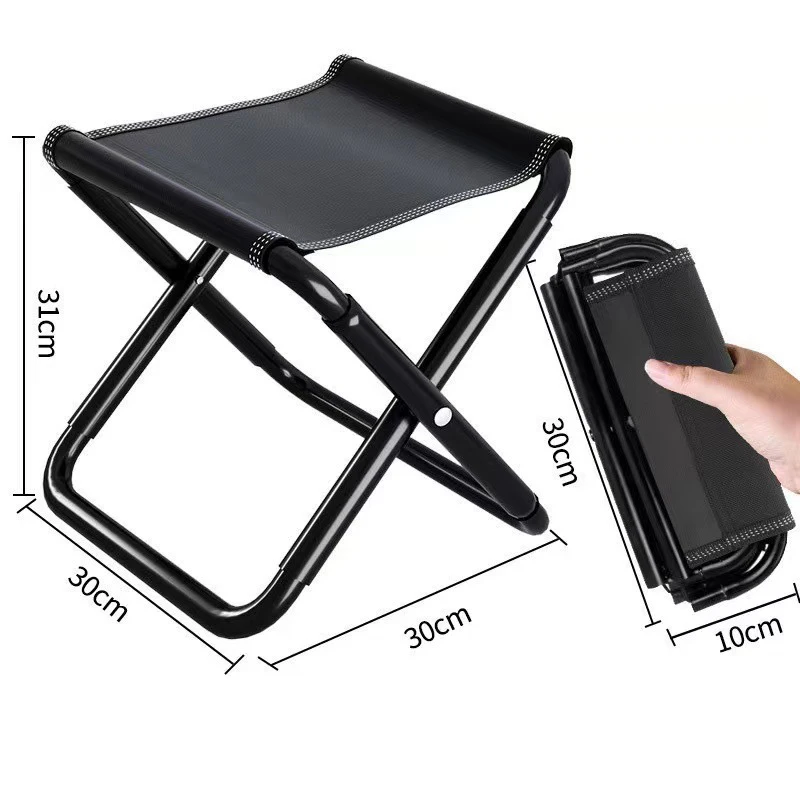 Outdoor Aluminum Alloy Folding Stool Mini Fishing Beach Stool Chair Barbecue Camping Portable Folding Chair