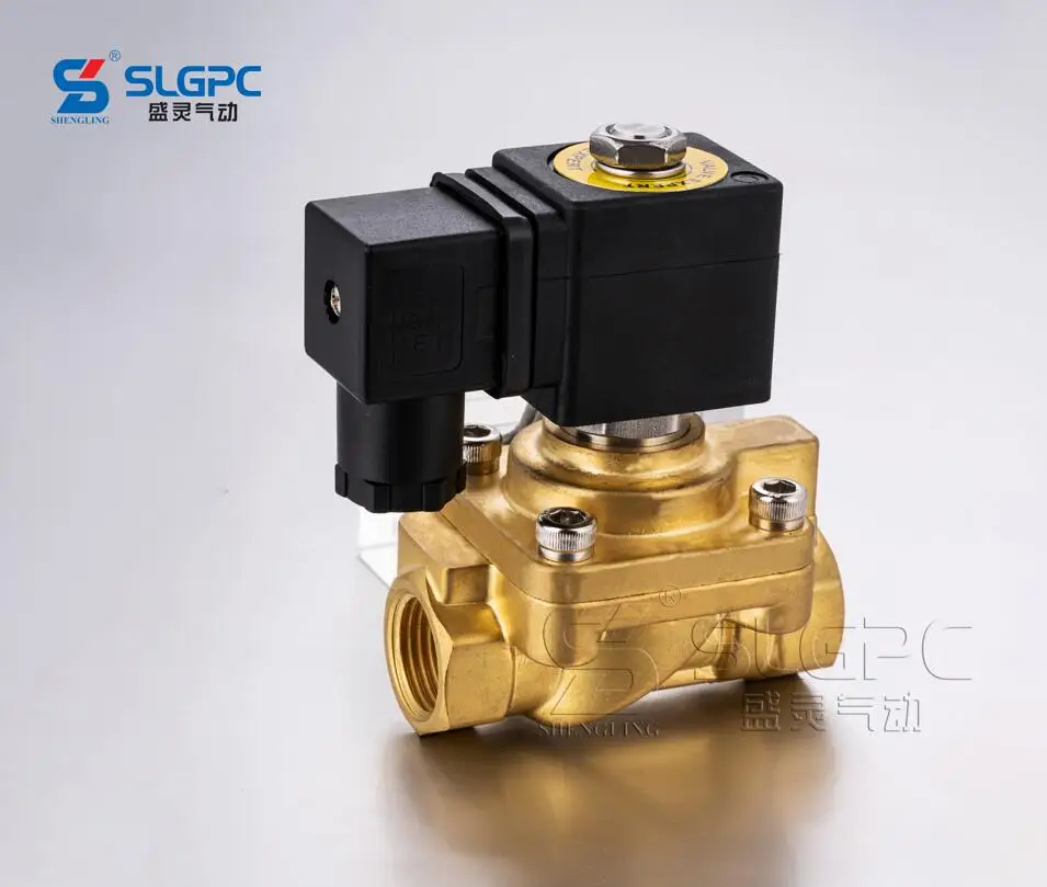 SLG321HP15B High-Pressure Solenoid Valve 1/2 inch Normally closed 220 Volt Max 50 Bar for Water Air Oil