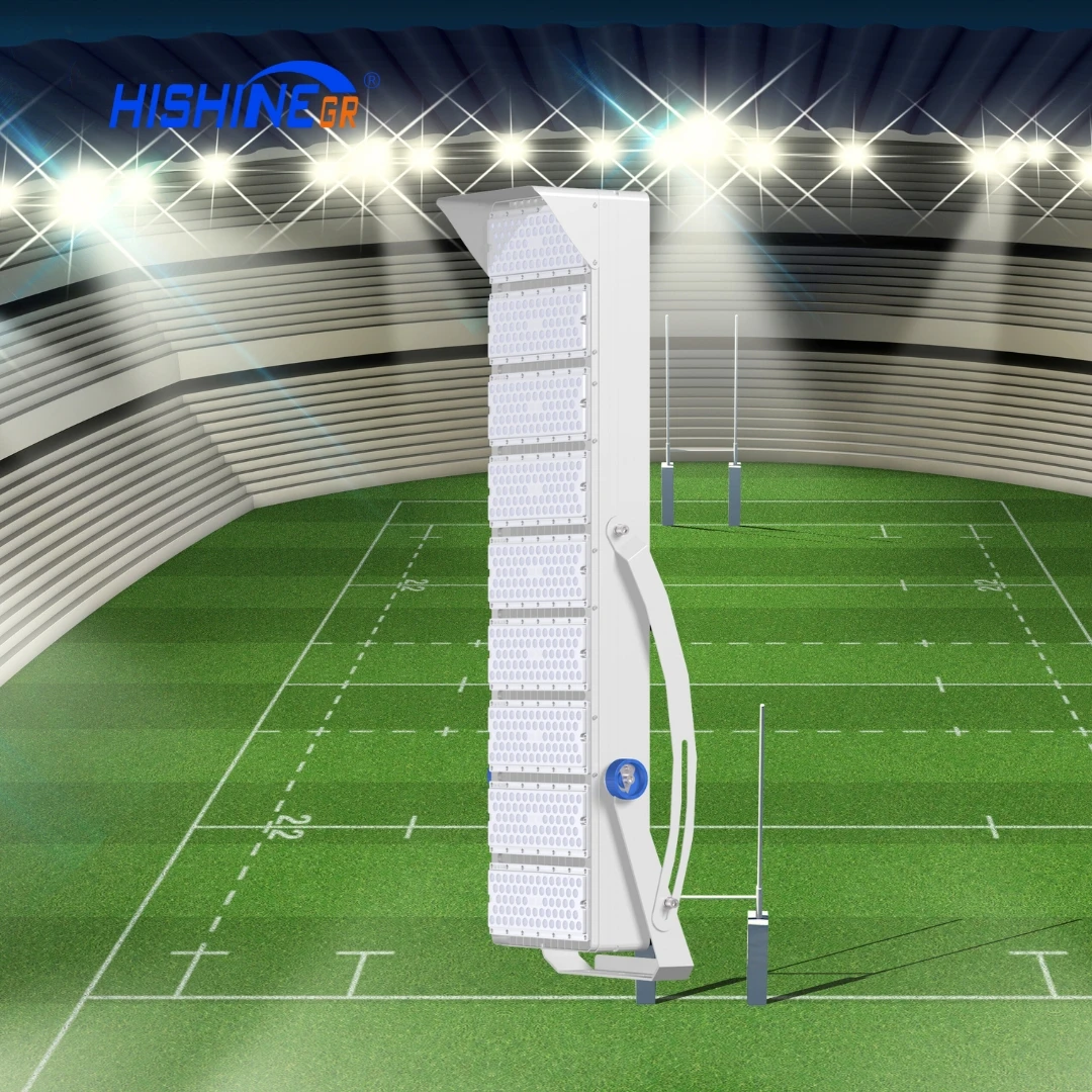 Hishine Led Stadium Lights Flood Light 150w 400watt Tower Pole Football Outdoor Lamp Cayo 1000lumen Security High Mast Lighting