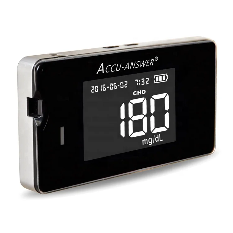 Portable easy use big screen black blood analysis glucose monitoring meter uric acid cholesterol hemoglobin analyzer