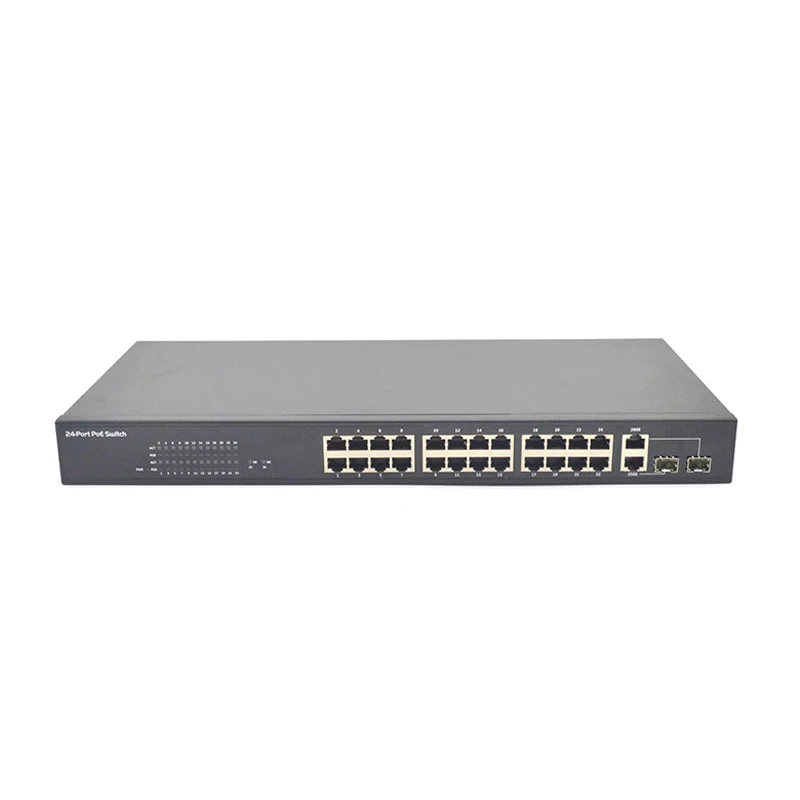 2 SFP Gigabit Ethernet Switch 24 Port Layer 2 Managed PoE Switch 100-240V Support AI POE For CCTV