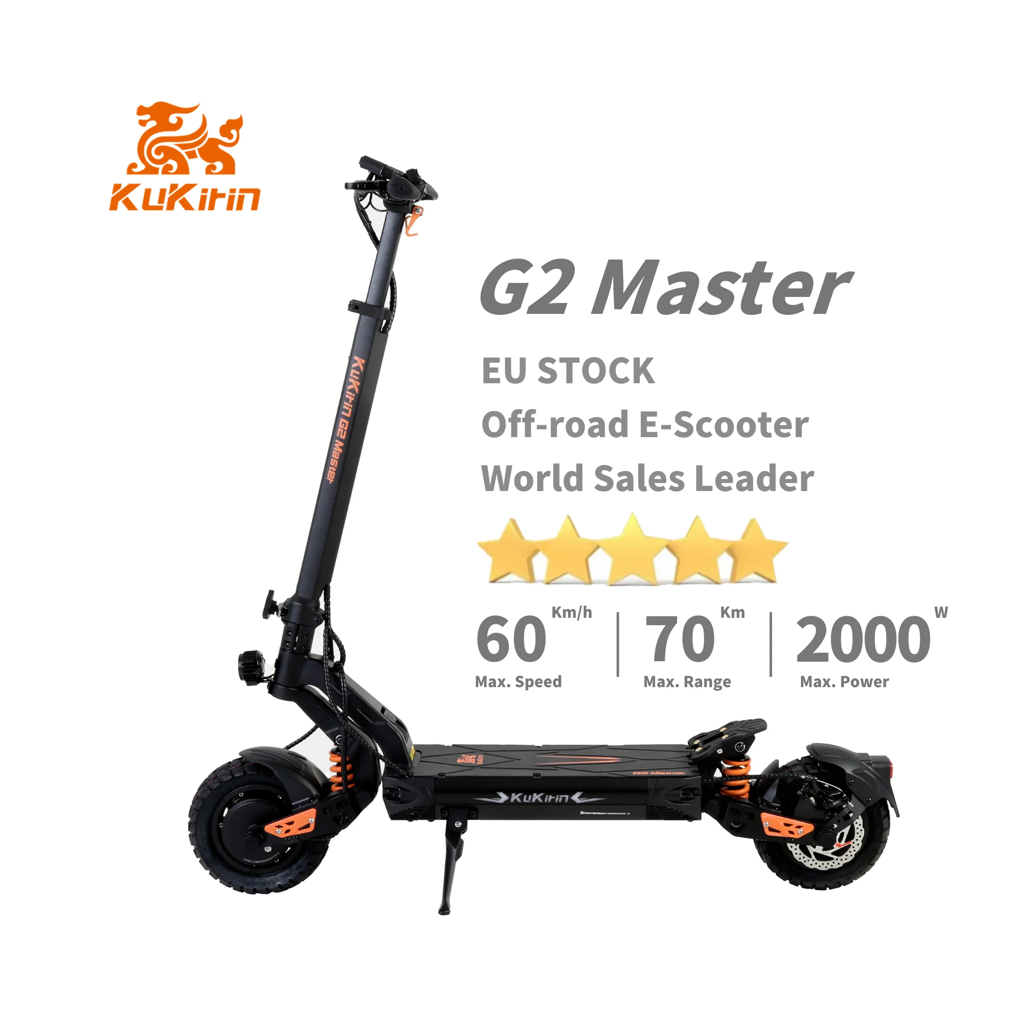EU STOCK 2024 Kukirin G2 Master High Power Electric Scooter Electric Adult Off Road Dual Motor 70 km/h Electric Scooter