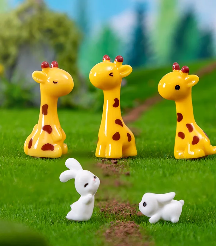 animal toys small statue nordic decoration home decor modern resin deer figurine rabbit fairy window