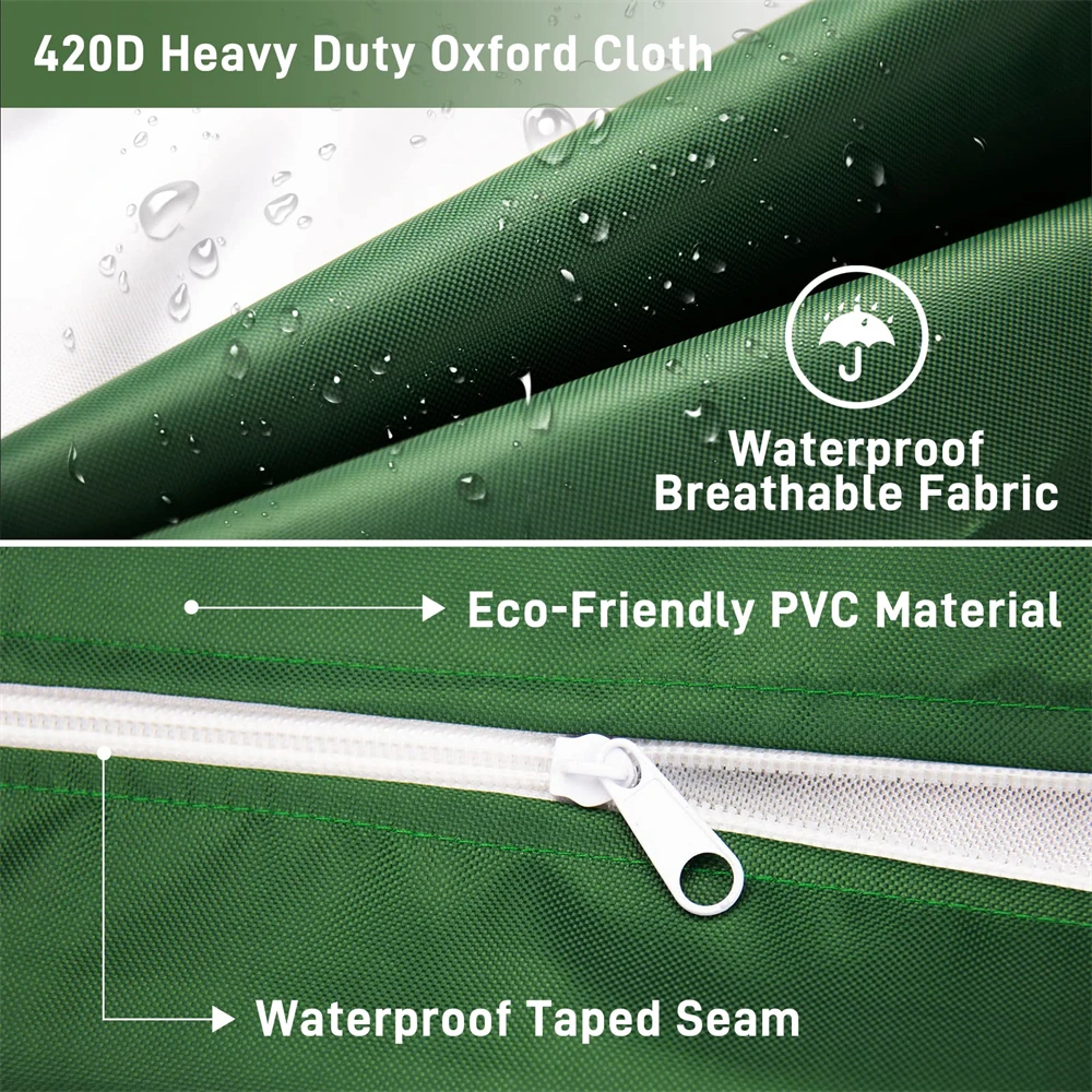 BEELAND 1000L Outdoor Rain Barrel Water Tank Cover 275 Gallon Green Zipper IBC Tote Cover With Zipper