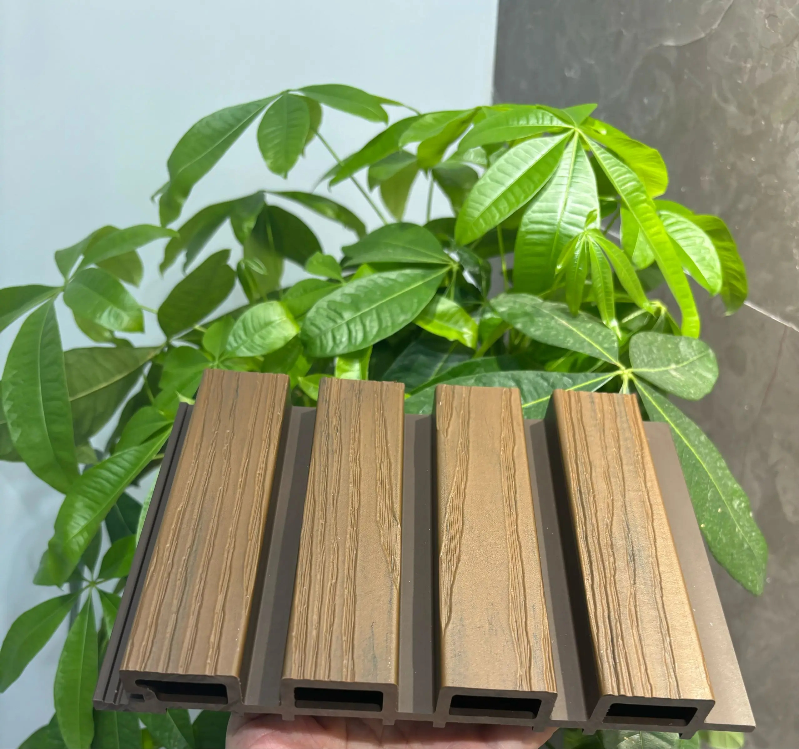 WPC рифленая декоративная полукоэкструзионная стеновая панель, Лидер продаж, Высококачественная деревянная пластиковая композитная Наружная стеновая панель, водонепроницаемая