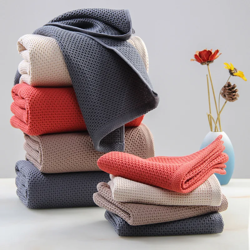 Adult pure cotton towel gauze honeycomb towel lovers absorbent breathable pure cotton face towel wholesale