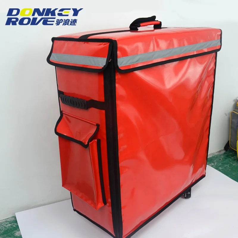 Aluminum foil inner 1680D outer material pizza thermal insulation delivery bag factory customized
