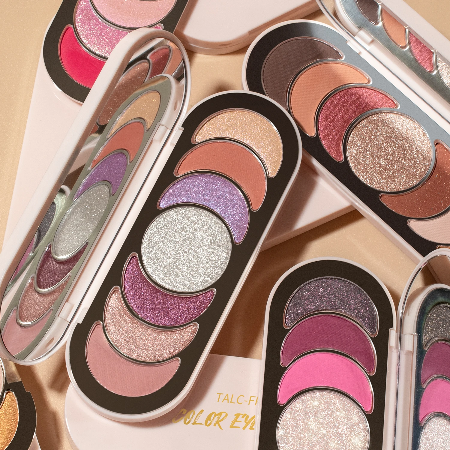 High Quality In Stock Metallic Finish Talc-Free Glittering Eyeshadow Shimmer Creamy Mattes Private Label Eye Shadow Palette