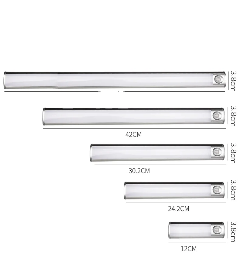 USB RECHARGEABLE OF SMD ALUMINUM PIR MOTION SENSOR NIGHT WITH WARM LIGHT