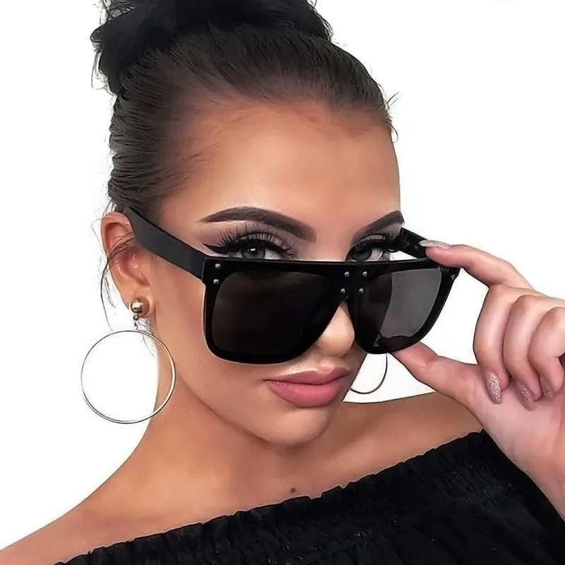 Big Square Frame Oversized Women Sun Glasses Colorful Custom Fashionable Trendy Shades Lady Sunglass Ladies Sunglasses