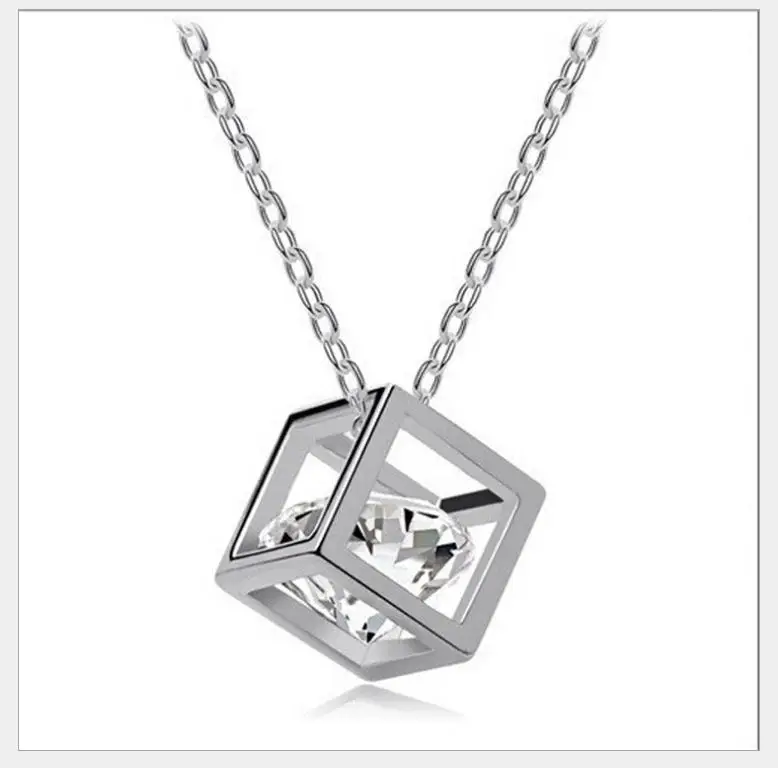 Модные 3d Сердца и стрелы Циркон Кристалл Куб аксессуары женское ожерелье серьги Ювелирные наборы