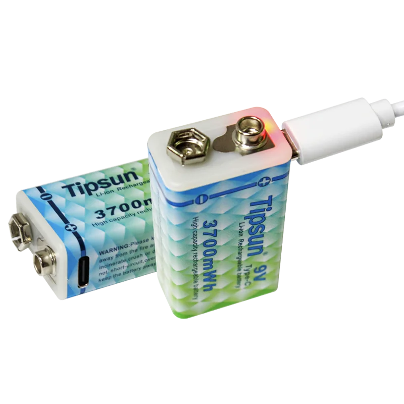 Tipsun type-c 3700mwh перезаряжаемая литий-ионная аккумуляторная батарея для микрофона 9 В низкая цена