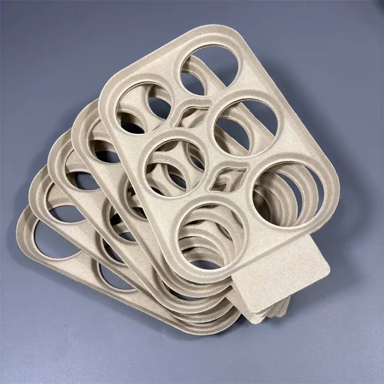 Custom Service 100% Compostable Sugarcane Bagasse Beer Holder