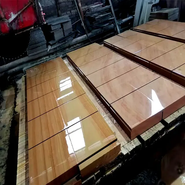Sale Landscape Wall Cladding Stone Teak Sandstone China Yellow Wood Vein Sandstone slabs for sale