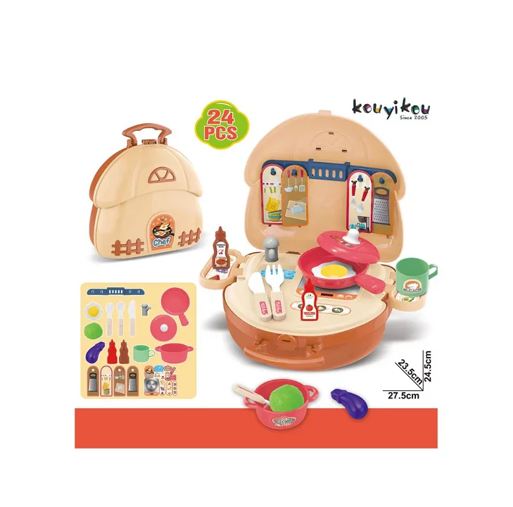 Kouyikou new 2022 kitchen toys set cosmetic medical blanket roll educational pretend play toys for children