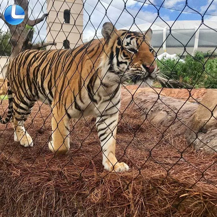 Animal Cages Stainless Steel Rope Mesh Zoo-specific Ecological Mesh Inox Cable Net Pet Cages Black Oxide Rope Netting