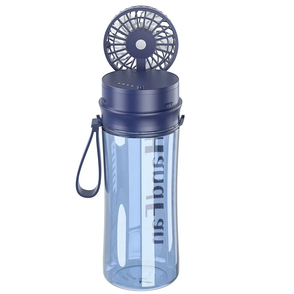 Новый дизайн 2 в 1 полипропиленовый материал крышка Силиконовое уплотнительное кольцо Бутылка вентилятор перезаряжаемая портативная бутылка для воды с вентилятором