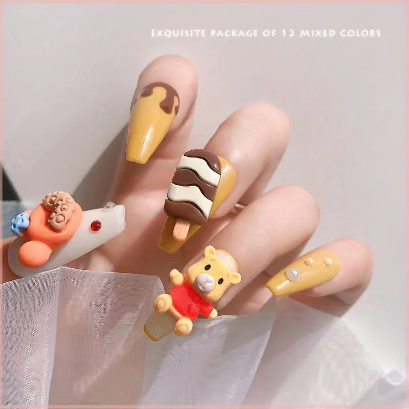 Wholesale Mix-Color 3D Cute Cartoon Nail Art Decorations For Press On Nails Charms
