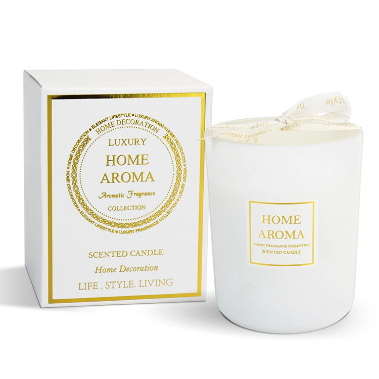 Eco friendly natural scent candle customized white black luxury non toxic