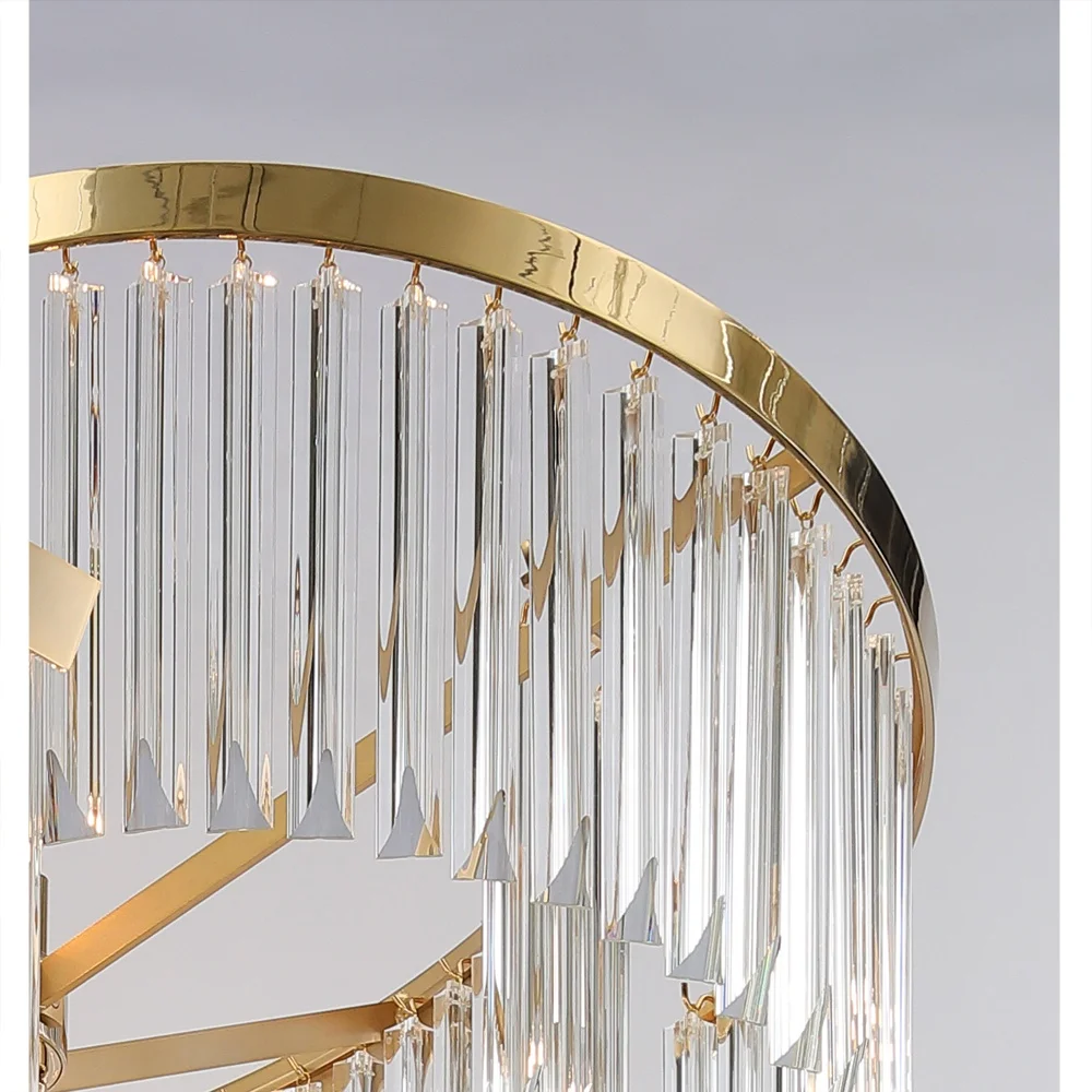 Modern art Crystal Light elegant design Villa Hotel Lobby stairwell crystal glass ceiling chandelier lights luxury crystal lamp