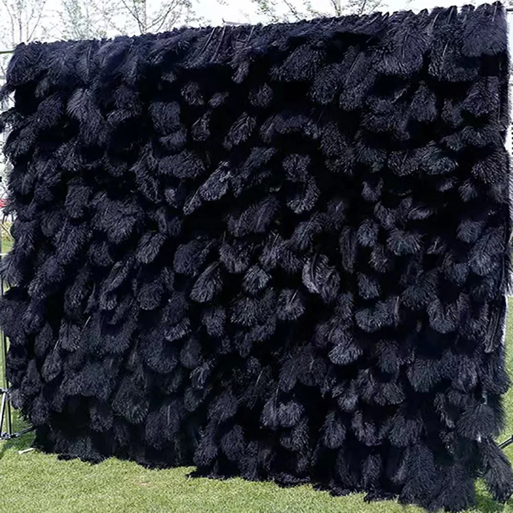 2024 hot sale decorative fabric feather wall backdrop for wedding event