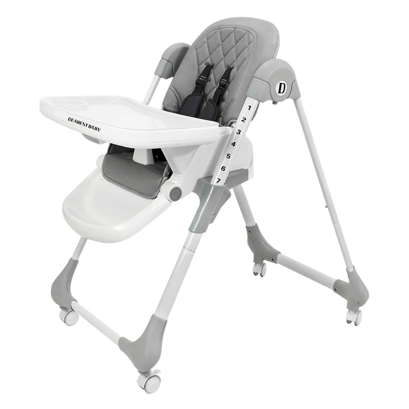 Customized Kids Folding Chair PU Leather Nohoanga Kai Soogitool Double Baby Eating Plate High Chair Baby Feeding Chair