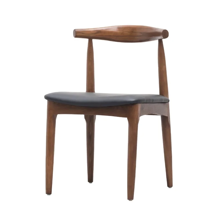 PU Leather Wooden Frame chaise Dining Restaurant Wooden Dining Chair and OX Horn Chair or Cow Horn Chair