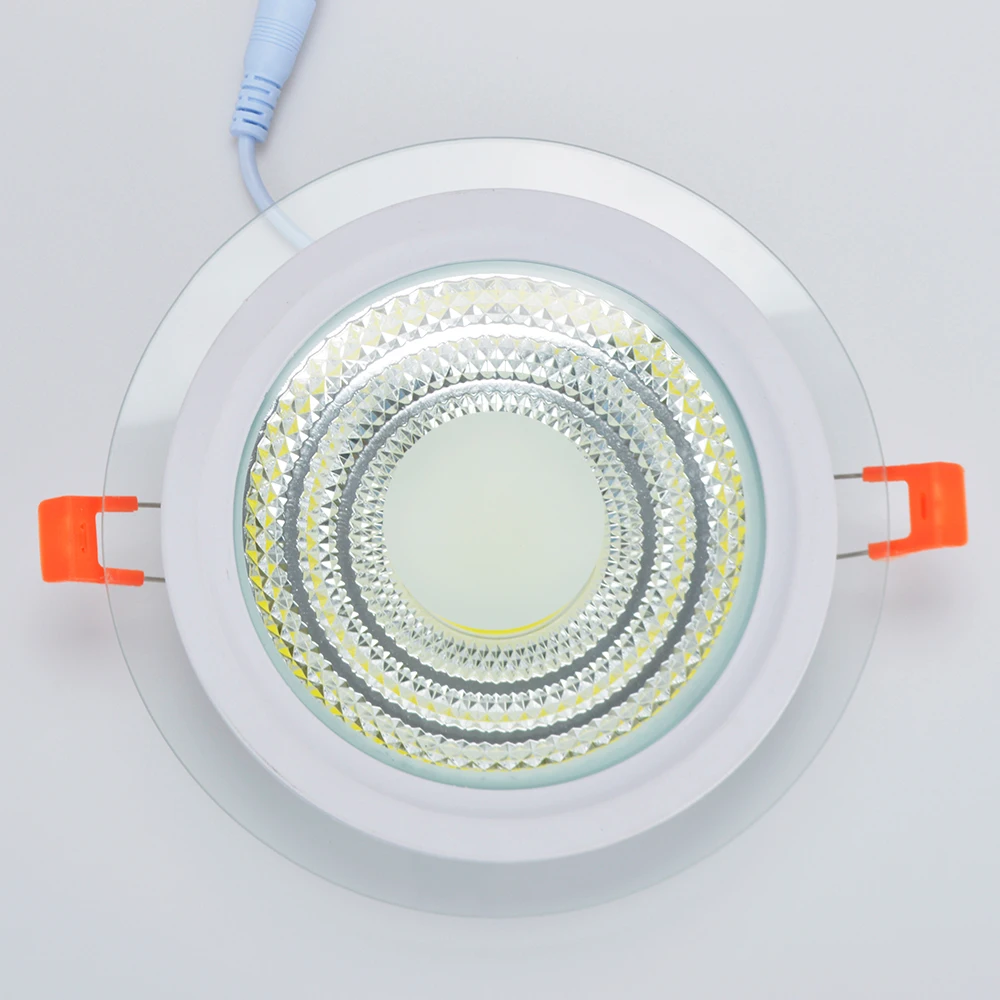 New Arrivals Recessed Spot 6W Anti Glare COB Downlights Die casting Aluminum LED glass panel down light For Bedroom Living Room