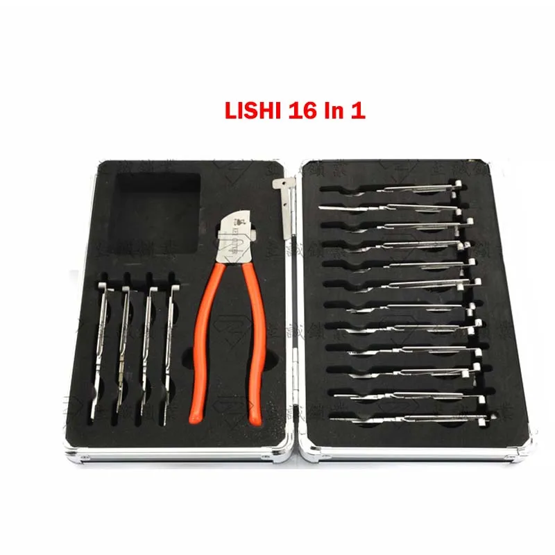 Lishi 2 In 1 16PCS HU66 HU92 HU100 HU101 HU100R HU64 TOY2 TOY48 TOY43AT K5 NSN14 MAZ24 HU83 VA2T HY22 Euro Asian Lock Pick Tool