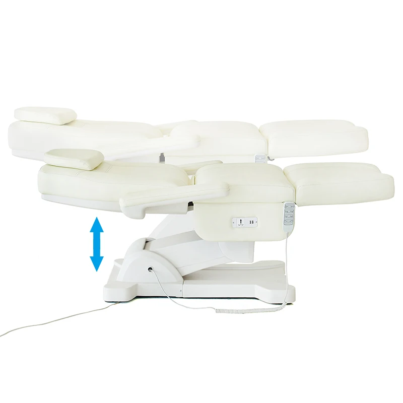 Multifunction Electric Beauty Lash Spa Salon Massage Tattoo Bed Adjustable 4 Motor White Electric Facial Bed