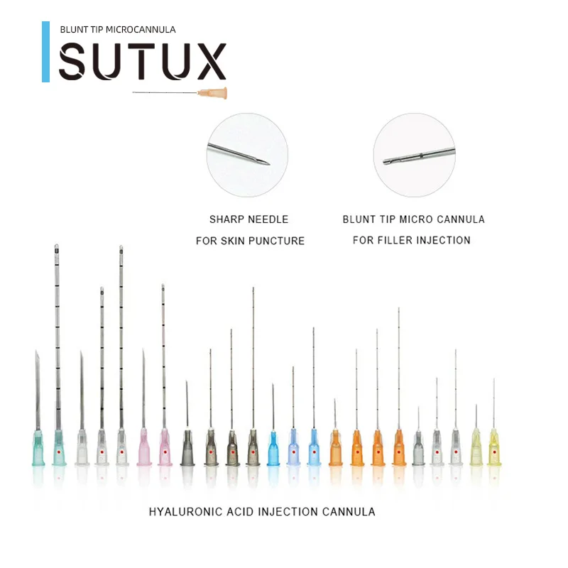 Sutux microcanula 18 g 21 g 22 g micri canulla hypodermic needle forhyaluronic acid filler