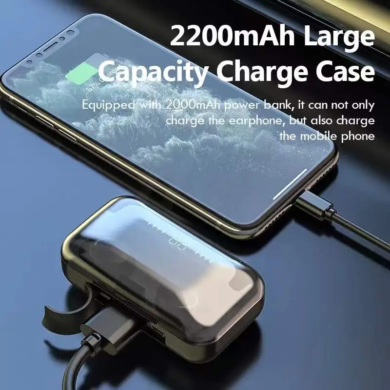 2022 Original F9 Tws Headphones 9D LED Display Hi-Fi Stereo Waterproof In-Ear Headphones BT 5.0 Wireless Earbuds F9-5