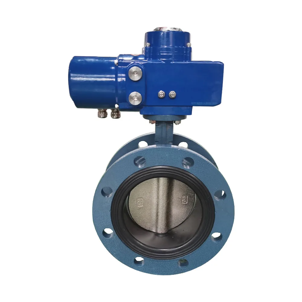 Double Flanged Type Electric 6 Inch Motorized butterfly Valve