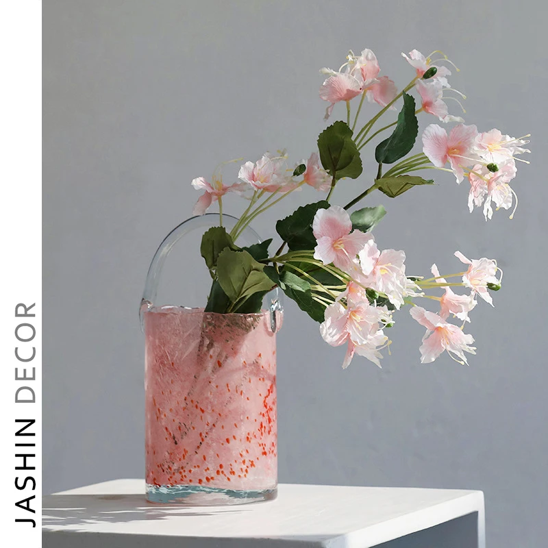 Modern Designs Colour Mixture Glass Vase Gradient Color Nordic Vase For European Home Decoration