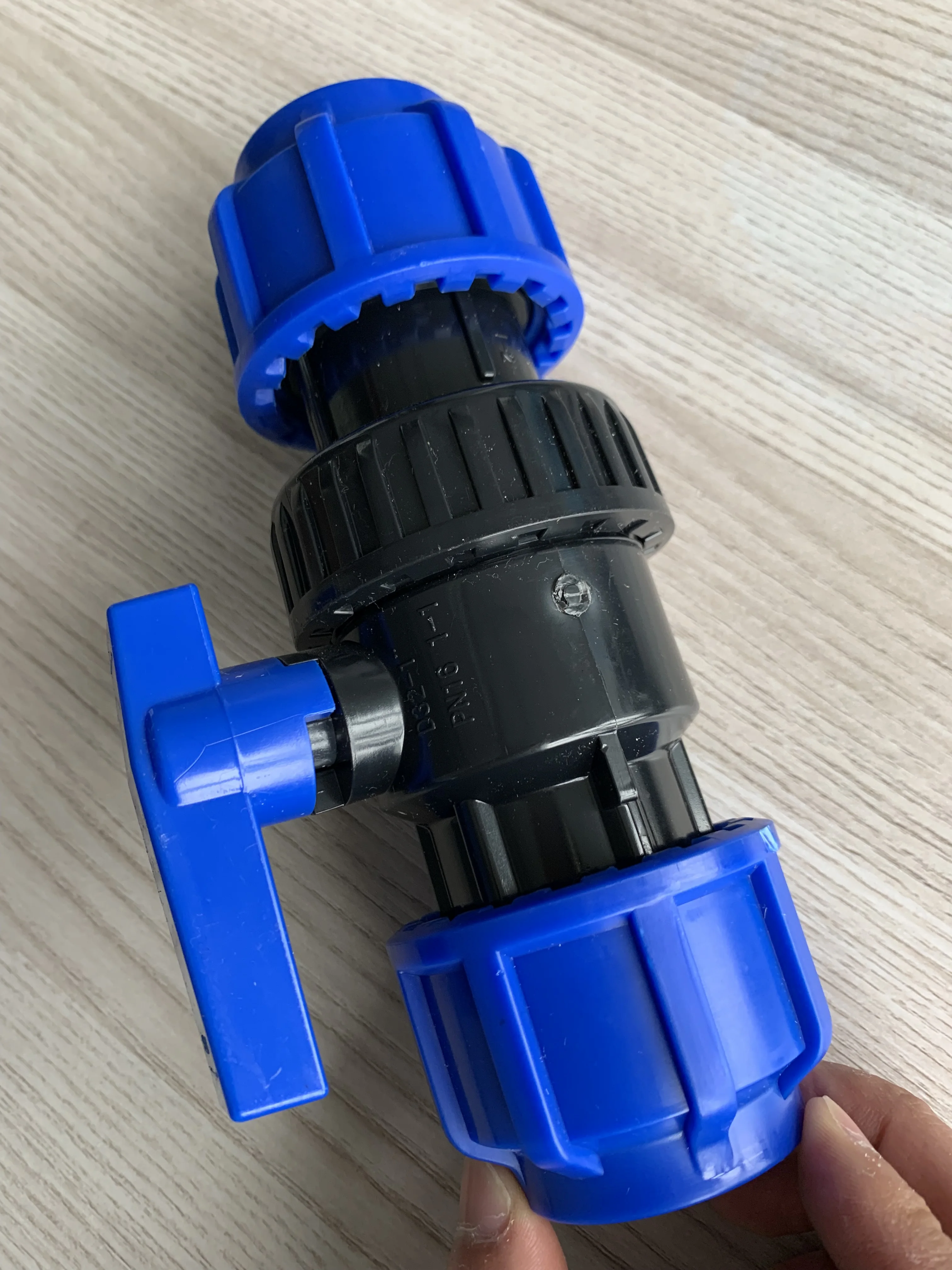 ERA PP COMPRESSION TRUE UNION BALL VALVE blue FITTINGS joint 20mm 25mm 32mm 40mm 50mm 63mm HDPE Compression PN16