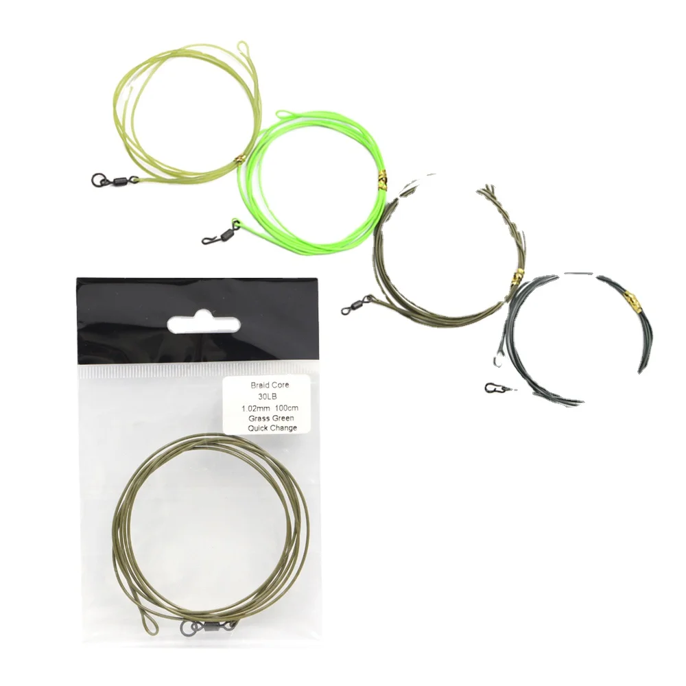 Carp  Leader Fishing Line With rolling swivel Anti-bait Carp Fishing Wire