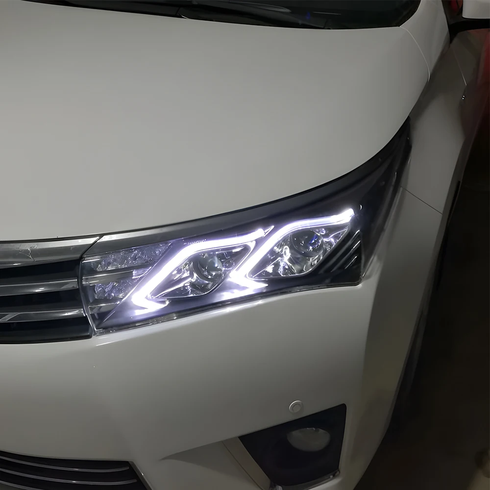Автомобильные передние фары в сборе для Toyota Corolla 2014-2017 Светодиодные модернизированные системы освещения объектива проектора аксессуары