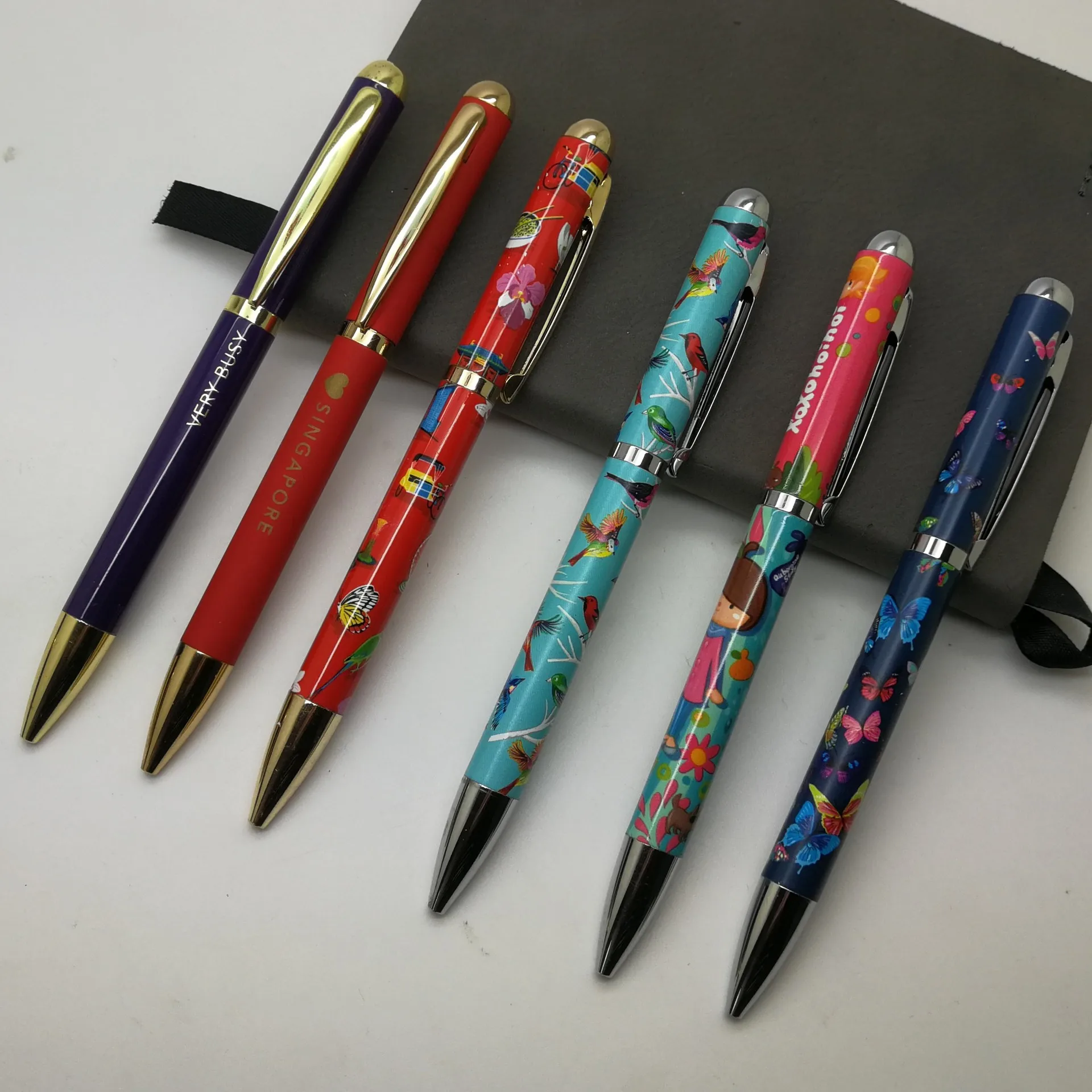 Custom Personalized Design Sarasa Heat Transfer Printing Floral Sarasa Pen Logo Lapiceros Kawaii  Blank Sublimation Pen