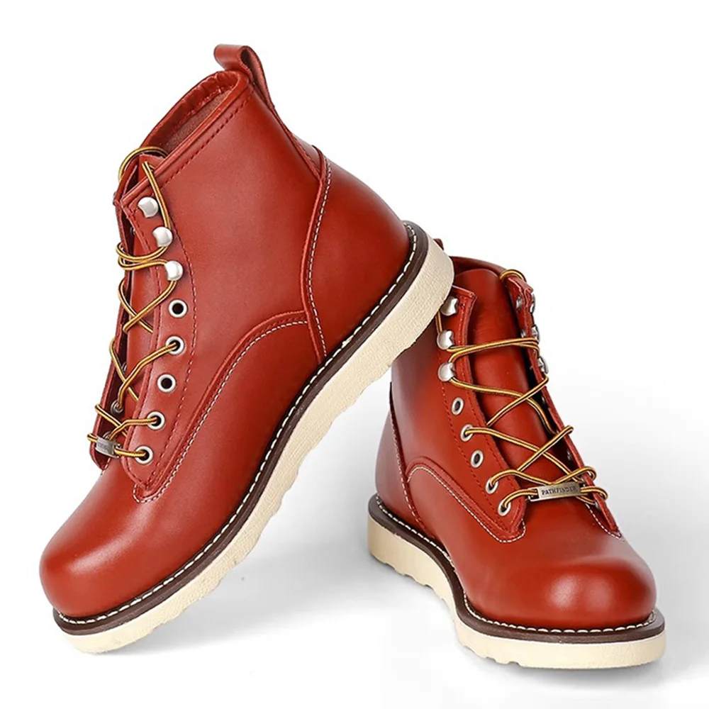 Men boots shoes leather male lace-up martin boot
