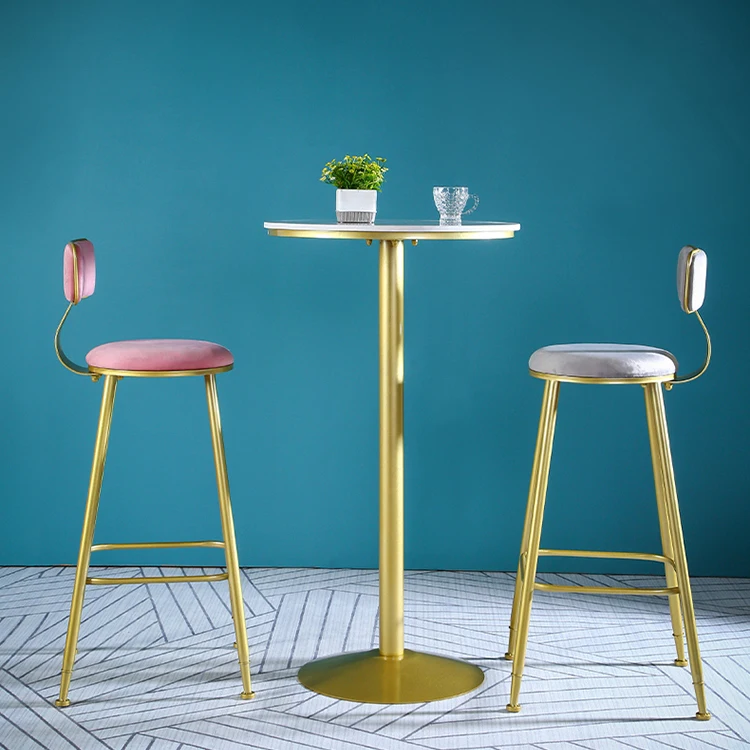 Bar Chairs Nordic Tall Cheap Counter Furniture Gold Metal Leather Back Luxury Kitchen Modern High Stool Bar Chairs For Bar Table