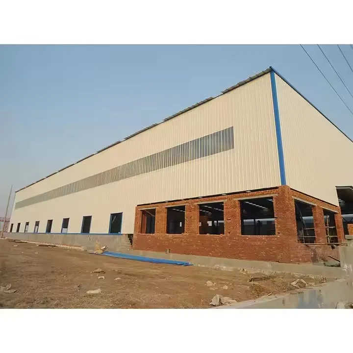 Industrial Steel Workshop Design Prefabricated Building Large Scale Steel Structure Warehouse Sandwich Panel Wall And Roof
