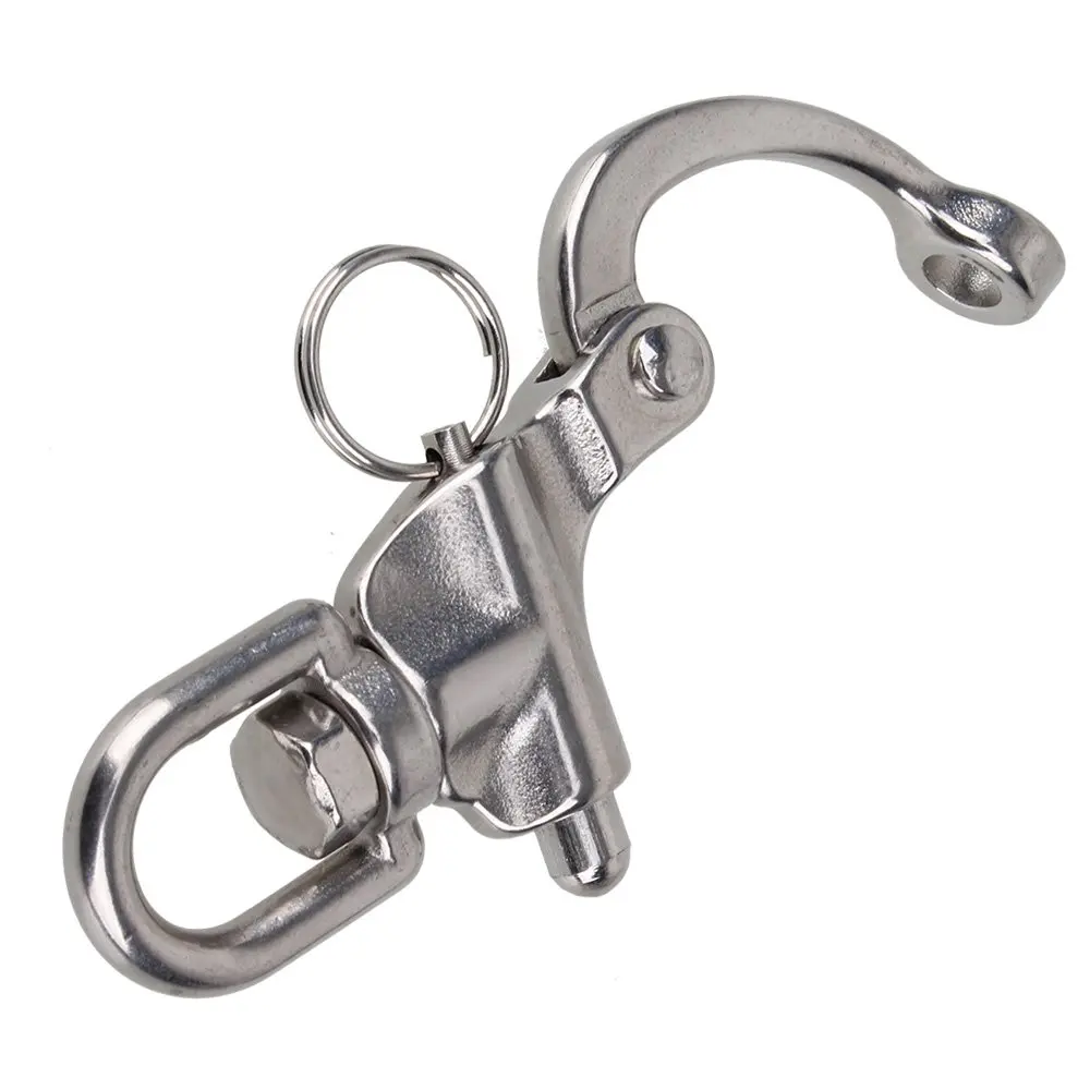 Marine Hardware Stainless Steel 316 Quick Release Swivel Rotary Rotating Sailing Rigging Spring Eye Snap Hook Shackle