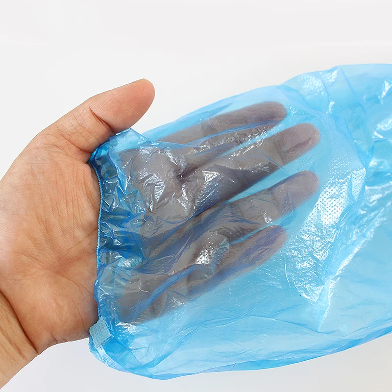 custom plastic arm sleeve waterproof disposable pe sleeve arm cover with elastic cuff
